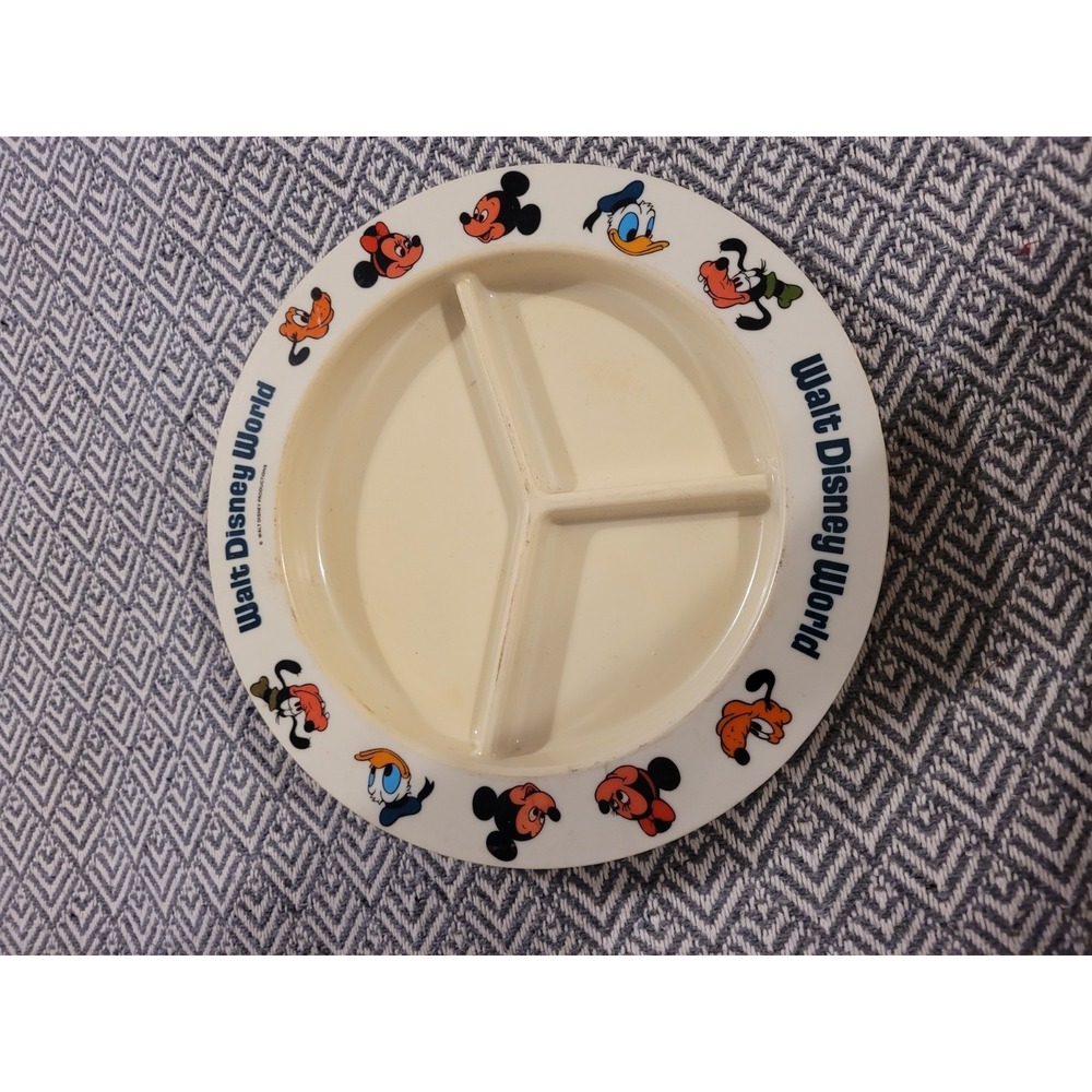 Vintage Deka Walt Disney World Divided Plate 1970s Walt Disney Productions